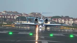 Gulfstream G500 N533SF Landing San Sebastian airport EASLESO [upl. by Sirehc]