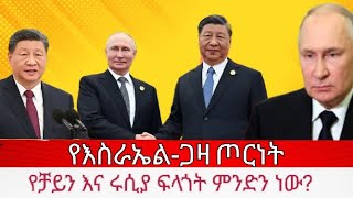 የእስራኤል ጋዛ ጦርነት የቻይን እና ሩሲያ ፍላጎት ምንድን ነው [upl. by Ellatnahc87]