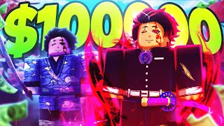 I spent 100000 ROBUX to Become TANJIRO KAMADO in Roblox Demon Slayer Wisteria 2 [upl. by Ahsyek]