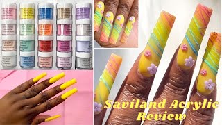 🌸🌻COLORFUL SPRING ACRYLIC NAILS TUTORIAL 🌻🌸  SAVILAND 20 ACRYLIC POWDER KIT REVIEW [upl. by Oluas937]