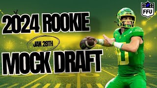 2024 Superflex Rookie Mock Draft LIVE [upl. by Hugh551]