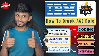 Crack Your IBM Associate System Engineer Role  Coding Tips Live English Test amp Interview Guide [upl. by Nawd44]