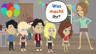 Deutsch lernen  Mia macht PARTY im Internat [upl. by Aicekal]