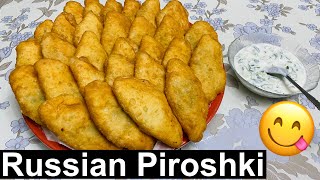 How to make best RUSSIAN PIROSHKI Easy Homemade Piroshki Recipe  Russian Piroshki with potatoes [upl. by Monto]