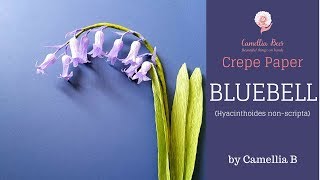 Crepe paper flower How to make paper bluebell flower from crepe paper  Easy and realistic [upl. by Lapides820]