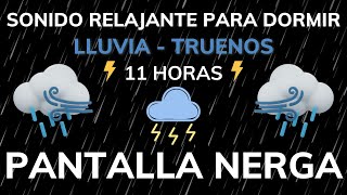 Sonido de Lluvia y Truenos en Techo 🌧Pantalla Negra ideal para dormir  Duerme en menos de 5 minutos [upl. by Chalmer]