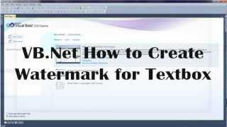 VBNet How to Create Watermark Textbox [upl. by Enaerb]