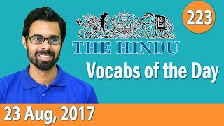 ✅ Daily The Hindu Vocabulary 23 Aug 2017  Learn 10 New Words with Tricks  Day223 [upl. by Hynes]