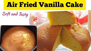 SIMPLE AIR FRYER VANILLA CAKE RECIPES FROM SCRATCHHow To Bake Cake in Air fryer Oven AIR FRIED CAKE [upl. by Nosniv]