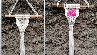 Macrame Air Plant Hanger Tutorial  Mini Air Plant Hanger  Macrame Wall Hanging Tutorial  DIY [upl. by Cybil850]