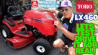 TORO LX460 KOHLER COURAGE LAWN TRACTOR REPOWER PROJECT TENSIONER ARM amp BRAKES ADJUSTMENT TEST DRIVE [upl. by Willie]