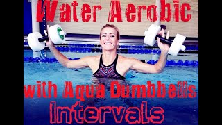 Water Aerobic Interval Training with Aqua Dumbbells [upl. by Aihtibat507]