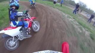 Jordan rides her Honda CRF 70 at Delta MX kids track 5716 Go Pro view [upl. by Carrie]