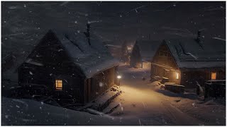 Intense Blizzard in a Mountain Village┇Winter Snowstorm White Noise┇Snowfall amp Wind Sounds [upl. by Naaman]