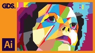 Create WPAP Style Art In Adobe Illustrator  Ziggy Stardust [upl. by Anaitat]