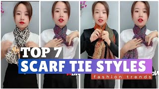 Top 7 popular ways to wear a Scarf  Easy stylish ways to tie a scarf P151023 scarfwearing [upl. by Aehsila26]