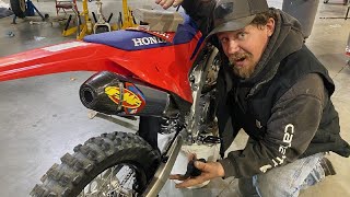 BEST FMF EXHAUST INSTALL 2024 crf250rx build [upl. by Tireb864]