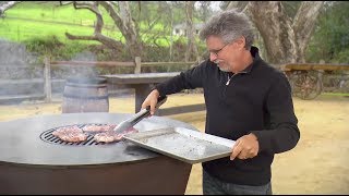 Steven Raichlens Monroe County Pork Steaks on Arteflame Flat Top Griddle Grill  BBQ Bible [upl. by Bob]