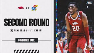 Arkansas vs Kansas  Second Round NCAA tournament extended highlights [upl. by Atined]