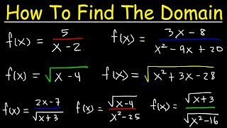 How To Find The Domain of a Function  Radicals Fractions amp Square Roots  Interval Notation [upl. by Kaile928]