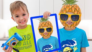 Vlad and Niki play with photos  Funny videos for kids [upl. by Gavrah]