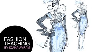 How to draw a fashion sketch step by step for beginners [upl. by Oigile]