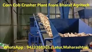 Corn Cob Crusher machine Plant From Bharat AgritechCorncob grits making machineWhatsApp9423368301 [upl. by Rolyak]