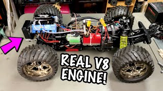 V8 ENGINE RC CAR BUILD PART 2  4WD MONSTER TRUCK WITH 3 SPEED TRANSMISSION [upl. by Goulet251]