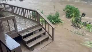 Dramatic Video Captures Moment House is Washed Away During Hurricane Helene Floods [upl. by Leile]