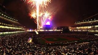 Timelapse video of the Rockies fireworks setup [upl. by Ahsilat]