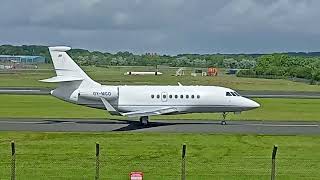 Air Alsie Falcon 2000LXS headed out from Prestwick [upl. by Plunkett]