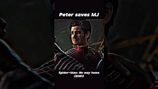 Peter saves MJ SipderMan No Way Home marvel avengers spiderman mj [upl. by Alliscirp]