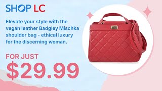 Badgley Mischka Red Vegan Leather Shoulder Bag with Turn Lock 11quotx9quotx6quot [upl. by Merrile225]