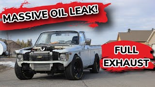 Fixing a Huge Oil Leak Exhaust Install LS Swapped Chevy Luv  NASTY LUV Build EP 32 [upl. by Eneluj1]