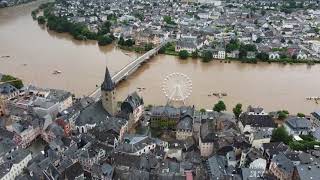 Hochwasser nach Starkregen in BernkastelKues16072021 Kamera Kalle Huwer [upl. by Idzik]