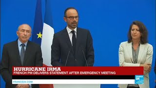 Hurricane Irma French PM delivers statement after emergency meeting [upl. by Neffets242]