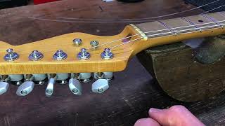 HOW TO RE STRING A GUITAR LOCKING TUNER Sperzel Thumbwheel Style Pro Tips [upl. by Abihsat]