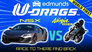 UDRAG NSX Type S vs Ninja H2 R  Quarter Mile Handling amp More [upl. by Nollahp]