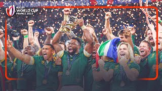 South Africa lift the Webb Ellis Cup for the fourth time  Rugby World Cup 2023 final [upl. by Acirdna]