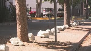 City investigating boulders placed downtown [upl. by Partan]