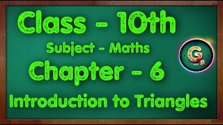 Class  10 Ex  6 Introduction to Triangle  Part  1  NCERT CBSE [upl. by Nallaf679]