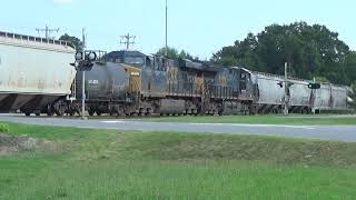 CSX M 653 14 mixed freight by the SE Shelby main to main 61524 four engine set 2 head 2 Mid [upl. by Idalla]