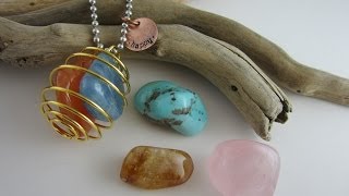 How to Use a Wire Cage for Tumbled Gems at The Bead Gallery Honolulu [upl. by Zingale448]