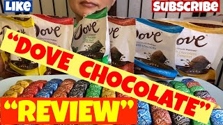 “DOVE CHOCOLATE REVIEW Chocolate 🍫dark chocolate carmel peanut buttter almond chocolate mint choco [upl. by Ravid]