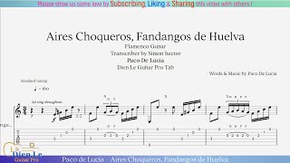 For Flamenco Guitar with TABs  Paco de Lucía  Aires Choqueros Fandangos de Huelva [upl. by Staffan]