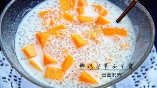 椰奶芒果西米露Mango sago with coconut milk [upl. by Llehsor]