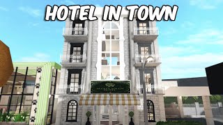 BUILDING A HOTEL in my BLOXBURG TOWN [upl. by Aynna]