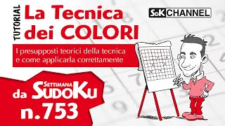 TUTORIAL – Tecnica dei COLORI Sudoku n20 di Settimana Sudoku 753 [upl. by Siseneg]