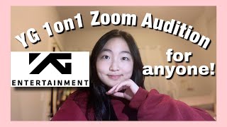 NEW YG Global 1 on 1 Zoom Audition 🎶 November YG Monthly Audition [upl. by Heyra]