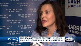 Michigan Gov Gretchen Whitmer visits New Hampshire stumps for Kamala Harris [upl. by Nairbal]